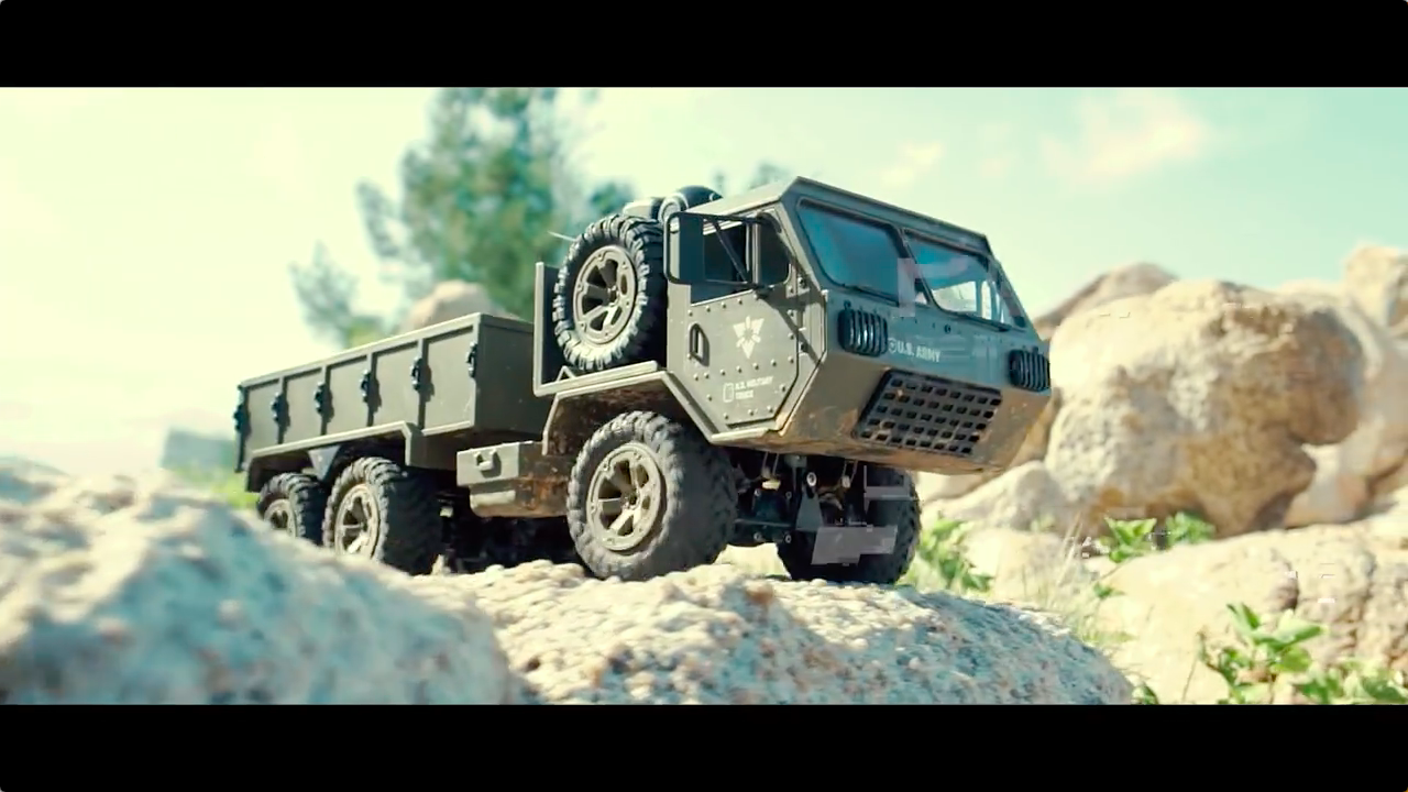 买馒头买菜遥控车2.4g 6WD 美国陆军军事卡车RTR 模型玩具车 隔离